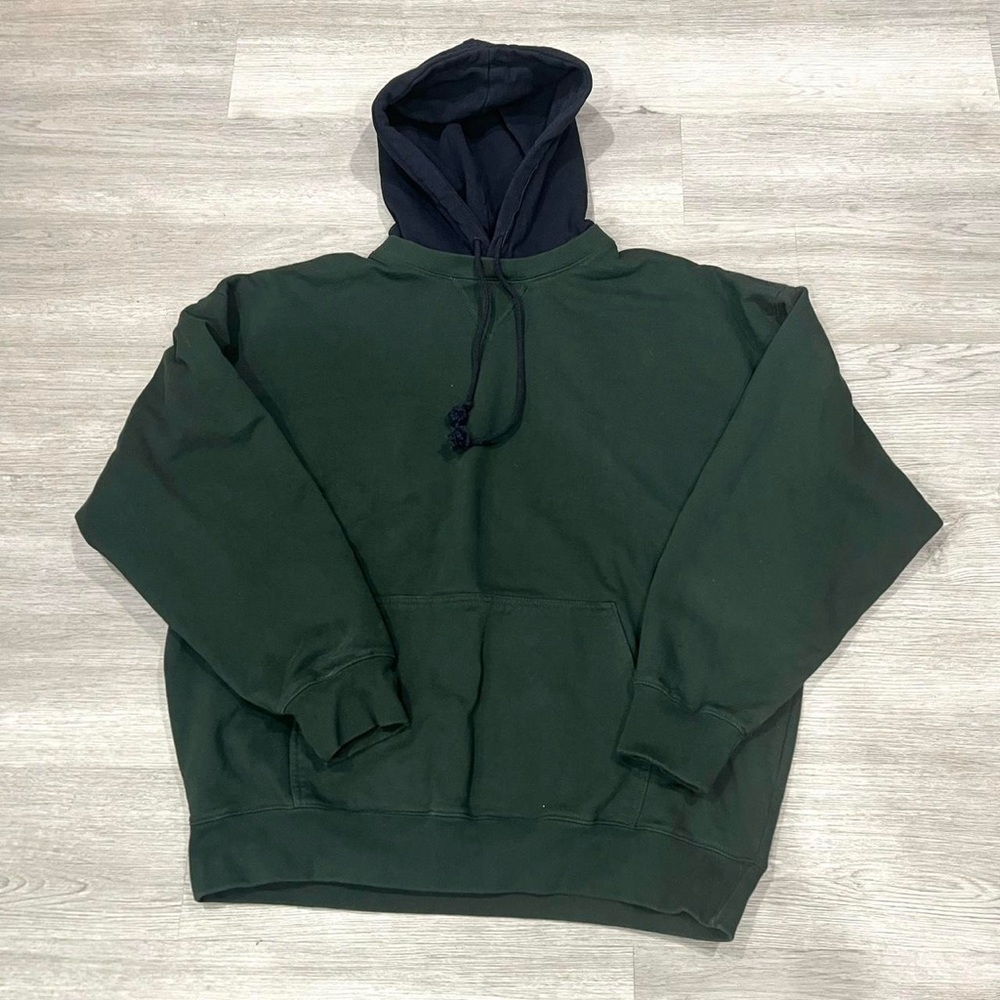 Brandy Melville Dark Green Hoodie with Navy Hood